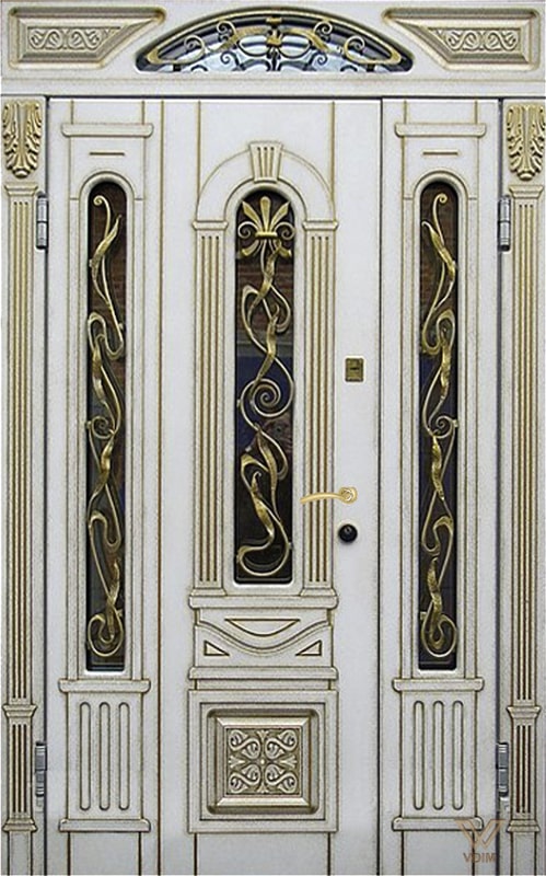 Двері вхідні, двополі з фрамугою